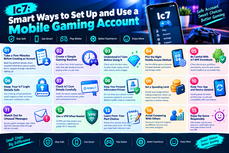 Ic7: Smart Ways to Set Up and Use a Mobile Gaming Account